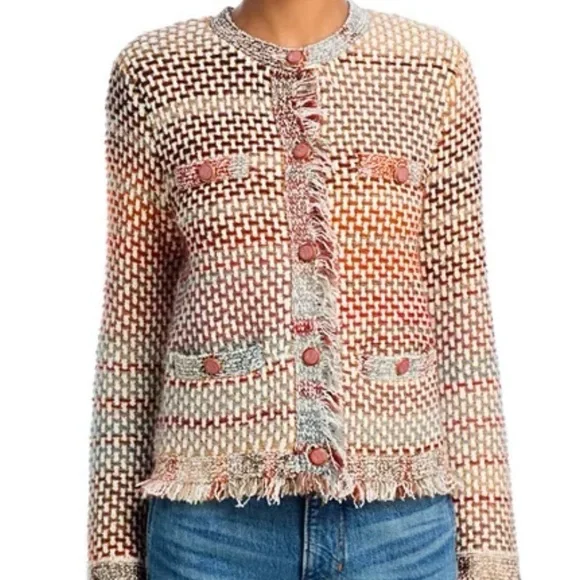 Veronica Beard Brown and Cream Knit Cardigan size M - Picture 1 of 7